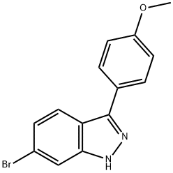 1H-Indazole, 6-bromo-3-(4-methoxyphenyl)- 结构式