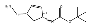 Carbamic acid, [(1R,4S)-4-(aminomethyl)-2-cyclopenten-1-yl]-, 1,1-dimethylethyl ester, rel- (9CI) 结构式