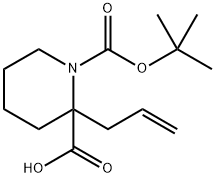 2-烯丙基哌啶-1,2-二羧酸1-叔丁酯 结构式