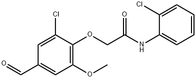 2-(2-Chloro-4-formyl-6-methoxyphenoxy)-N-(2-chlorophenyl)acetamide 结构式