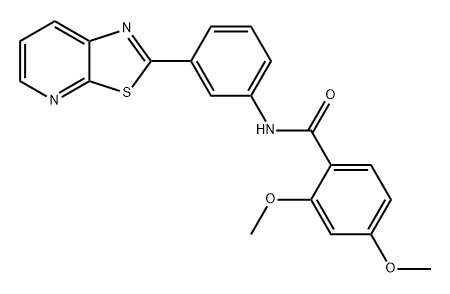 2,4-二甲氧基-N-(3-噻唑并[5,4-B]吡啶-2-基苯基)苯甲酰胺 结构式