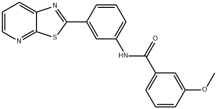 化合物BENZAMIDE, 3-METHOXY-N-(3-THIAZOLO[5,4-B]PYRIDIN-2-YLPHENYL) 结构式