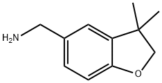 2,3-二氢-3,3-二甲基-5-苯并呋喃甲胺 结构式