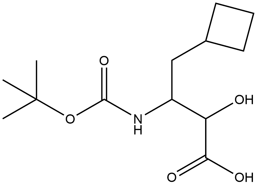 Cyclobutanebutanoic acid, β-[[(1,1-dimethylethoxy)carbonyl]amino]-α-hydroxy- 结构式