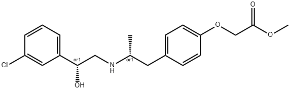 Acetic acid, 2-[4-[(2R)-2-[[(2R)-2-(3-chlorophenyl)-2-hydroxyethyl]amino]propyl]phenoxy]-, methyl ester, rel- 结构式