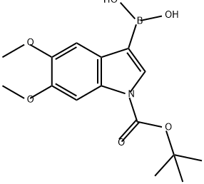 1-BOC-5,6-二甲氧基吲哚-3-硼酸 结构式