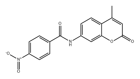 N-(4-甲基-2-氧代-2H-苯并吡喃-7-基)-4-硝基苯甲酰胺 结构式