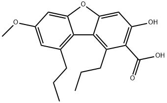 2-Dibenzofurancarboxylic acid, 3-hydroxy-7-methoxy-1,9-dipropyl- 结构式