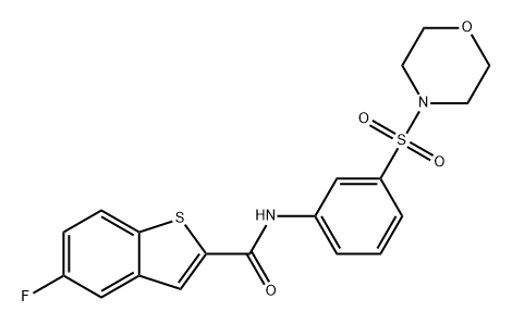 5-氟-N-(3-(吗啉磺酰基)苯基)苯并[B]噻吩-2-甲酰胺 结构式