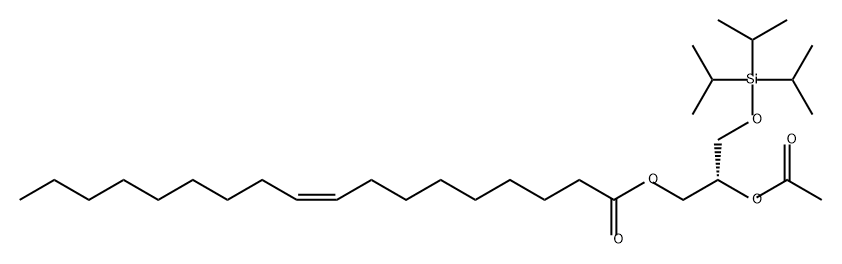 9-Octadecenoic acid (9Z)-, (2R)-2-(acetyloxy)-3-[[tris(1-methylethyl)silyl]oxy]propyl ester 结构式