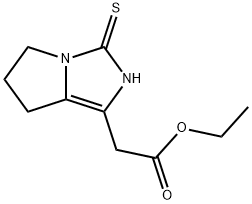 3H-Pyrrolo[1,2-c]imidazole-1-acetic acid, 2,5,6,7-tetrahydro-3-thioxo-, ethyl ester 结构式