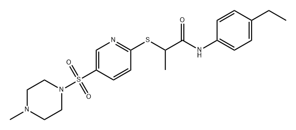 N-(4-乙基苯基)-2-[[5-[(4-甲基-1-哌嗪基)磺酰基]-2-吡啶 结构式