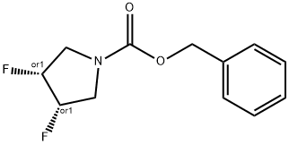 1-Pyrrolidinecarboxylic acid, 3,4-difluoro-, phenylmethyl ester, (3R,4S)-rel- 结构式