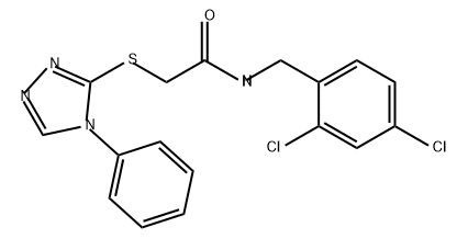 N-(2,4-二氯苄基)-2-((4-苯基-4H-1,2,4-三唑-3-基)硫基)乙酰胺 结构式