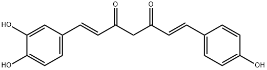 1,6-Heptadiene-3,5-dione, 1-(3,4-dihydroxyphenyl)-7-(4-hydroxyphenyl)-, (1E,6E)- 结构式
