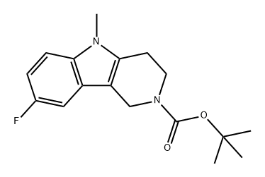 2H-Pyrido[4,3-b]indole-2-carboxylic acid, 8-fluoro-1,3,4,5-tetrahydro-5-methyl-, 1,1-dimethylethyl ester 结构式