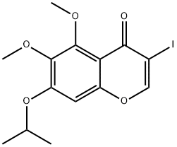 4H-1-Benzopyran-4-one, 3-iodo-5,6-dimethoxy-7-(1-methylethoxy)- 结构式