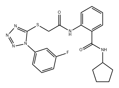 Benzamide, N-cyclopentyl-2-[[2-[[1-(3-fluorophenyl)-1H-tetrazol-5-yl]thio]acetyl]amino]- 结构式