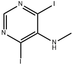 5-Pyrimidinamine, 4,6-diiodo-N-methyl- 结构式