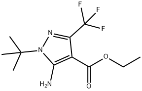 5-氨基-1-(叔丁基)-3-(三氟甲基)-1H-吡唑-4-羧酸乙酯 结构式