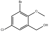 (3-溴-5-氯-2-甲氧基苯基)甲醇 结构式