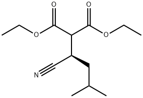 Propanedioic acid, 2-[(1R)-1-cyano-3-methylbutyl]-, 1,3-diethyl ester 结构式