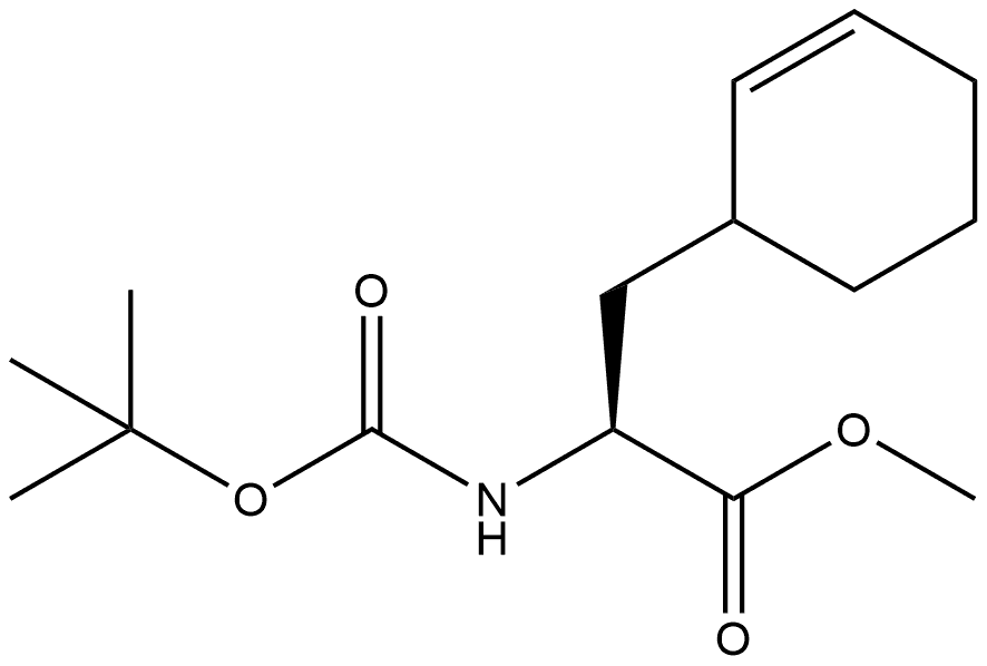 2-Cyclohexene-1-propanoic acid, α-[[(1,1-dimethylethoxy)carbonyl]amino]-, methyl ester, (αS)- 结构式