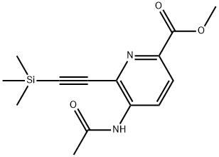 2-Pyridinecarboxylic acid, 5-(acetylamino)-6-[2-(trimethylsilyl)ethynyl]-, methyl ester 结构式