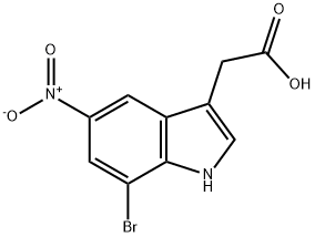 2-(7-Bromo-5-nitro-1H-indol-3-yl)acetic acid 结构式