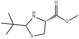 4-Thiazolidinecarboxylic acid, 2-(1,1-dimethylethyl)-, methyl ester, (4R)- 结构式