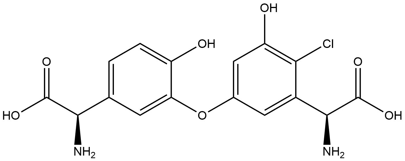 Benzeneacetic acid, α-amino-5-[5-(aminocarboxymethyl)-2-hydroxyphenoxy]-2-chloro-3-hydroxy-, [S-(R*,S*)]- (9CI) 结构式