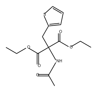 Propanedioic acid, 2-(acetylamino)-2-(2-thienylmethyl)-, 1,3-diethyl ester 结构式