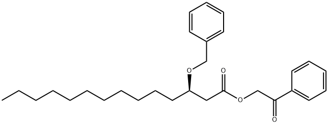 Tetradecanoic acid, 3-(phenylmethoxy)-, 2-oxo-2-phenylethyl ester, (3R)- 结构式