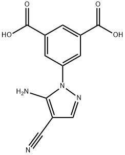 5-(5-氨基-4-氰基-1H-吡唑-1-基)间苯二甲酸 结构式