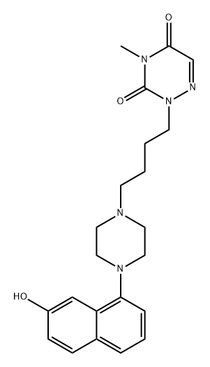 4-methyl-2-(4-(4-(7-hydroxynaphtalene-1-yl)piperazinyl)butyl)-3,5-dioxo-(2H,4H)-1,2,4-triazine 结构式