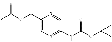 Carbamic acid, N-[5-[(acetyloxy)methyl]-2-pyrazinyl]-, 1,1-dimethylethyl ester 结构式