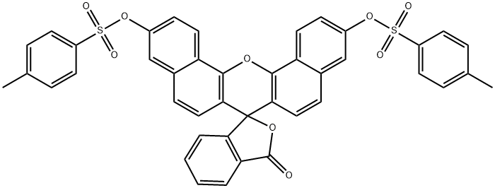 Spiro[7H-dibenzo[c,h]xanthene-7,1'(3'H)-isobenzofuran]-3'-one, 3,11-bis[[(4-methylphenyl)sulfonyl]oxy]- 结构式