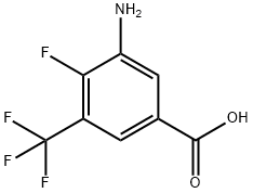 3-氨基-4-氟-5-(三氟甲基)苯甲酸 结构式
