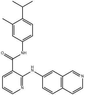 3-Pyridinecarboxamide, 2-(7-isoquinolinylamino)-N-[3-methyl-4-(1-methylethyl)phenyl]- 结构式