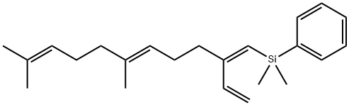 Benzene, [[(1Z,5E)-2-ethenyl-6,10-dimethyl-1,5,9-undecatrien-1-yl]dimethylsilyl]- 结构式