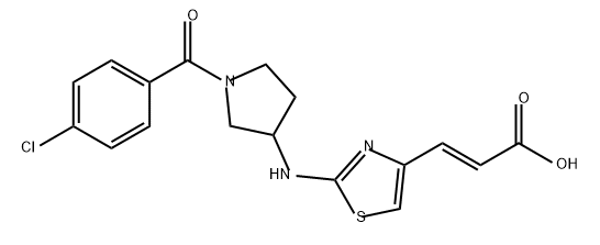 2-Propenoic acid, 3-[2-[[1-(4-chlorobenzoyl)-3-pyrrolidinyl]amino]-4-thiazolyl]-, (2E)- 结构式