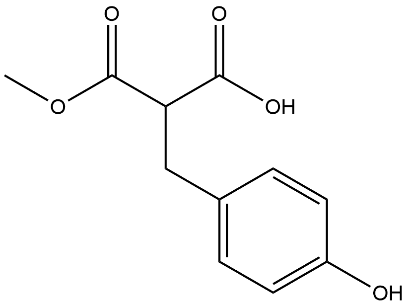 Propanedioic acid, 2-[(4-hydroxyphenyl)methyl]-, 1-methyl ester 结构式