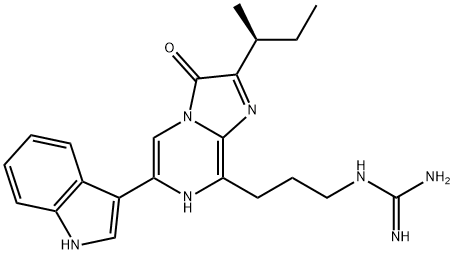 Guanidine, N-[3-[3,7-dihydro-6-(1H-indol-3-yl)-2-[(1S)-1-methylpropyl]-3-oxoimidazo[1,2-a]pyrazin-8-yl]propyl]- 结构式