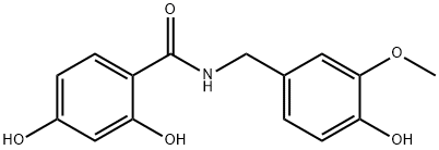 Benzamide, 2,4-dihydroxy-N-[(4-hydroxy-3-methoxyphenyl)methyl]- 结构式