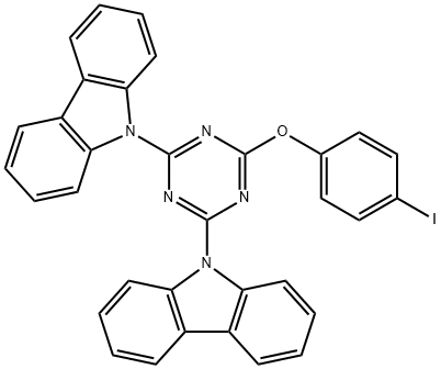 9H-CARBAZOLE, 9,9'-[6-(4-IODOPHENOXY)-1,3,5-TRIAZINE-2,4-DIYL]BIS- (9CI) 结构式