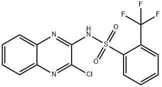 N-(3-氯喹喔啉-2-基)-2-(三氟甲基)苯-1-磺酰胺 结构式