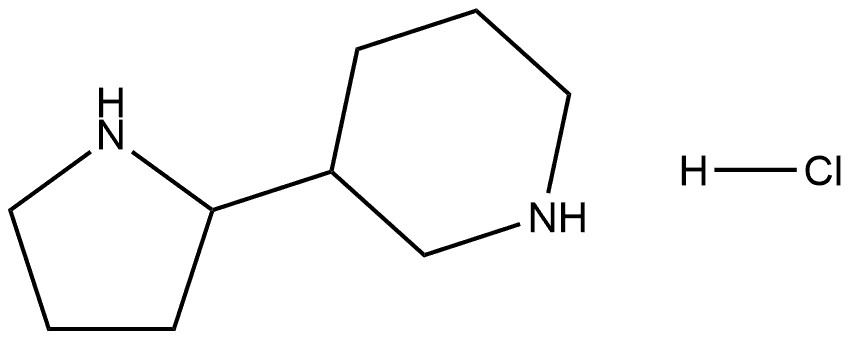 3-(2-Pyrrolidinyl)piperidine hydrochloride 结构式