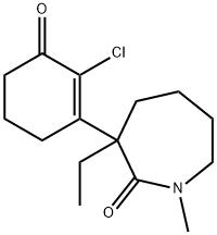 2H-Azepin-2-one, 3-(2-chloro-3-oxo-1-cyclohexen-1-yl)-3-ethylhexahydro-1-methyl- 结构式