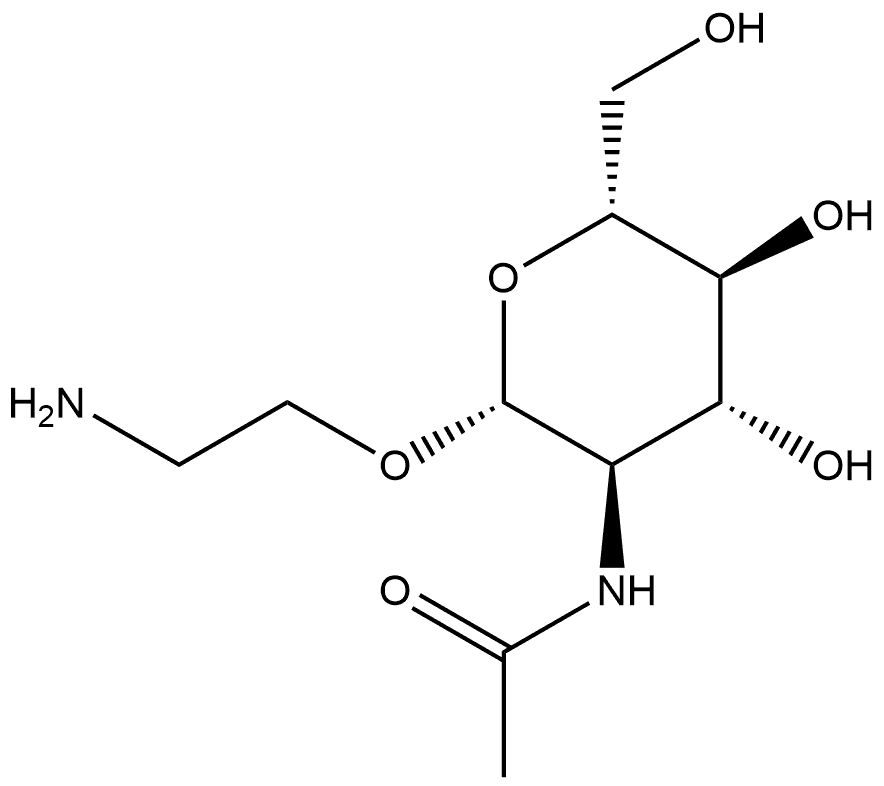β-D-Glucopyranoside, 2-aminoethyl 2-(acetylamino)-2-deoxy- 结构式