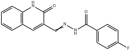 4-Fluoro-N''-((2-oxo-1,2-dihydroquinolin-3-yl)methylene)benzohydrazide 结构式